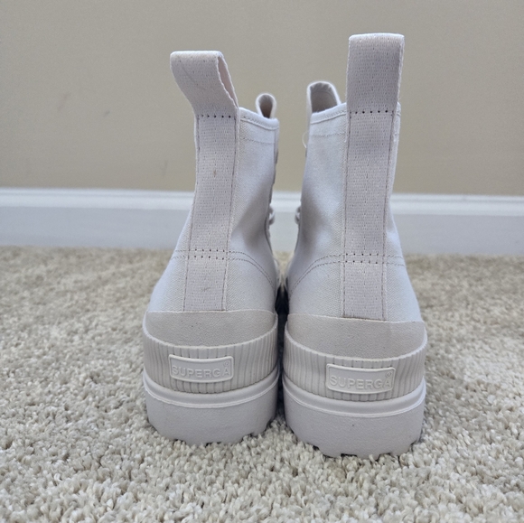 Superga high top shoes white canvas womens 9 mens 7.5 - Picture 4 of 11